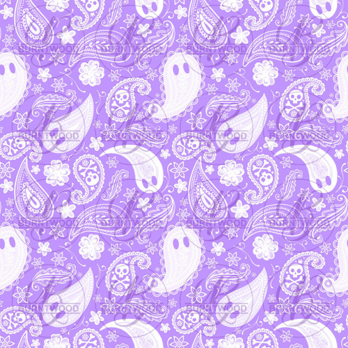 Hex Reject - Paisley Ghost Light Purple Seamless 4026