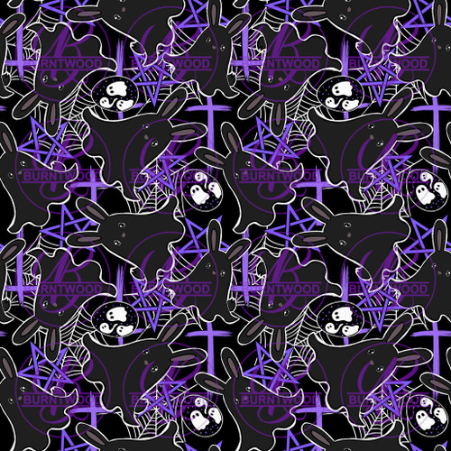 Hex Reject - Goth Ghost Bunnies Seamless 4501
