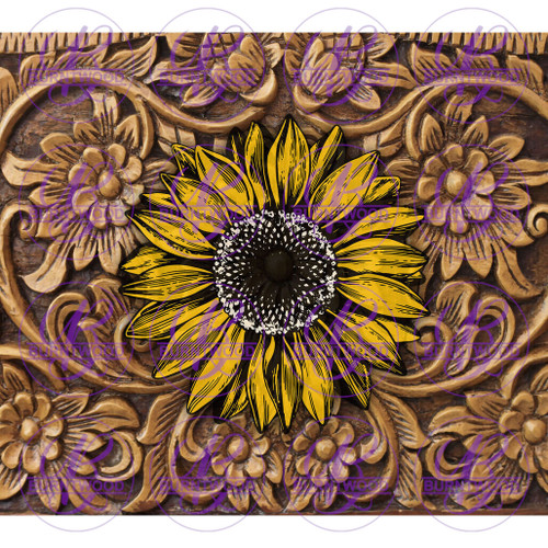 Tooled Leather Sunflower 20oz Wrap 4610