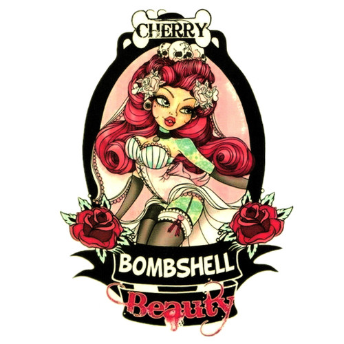 Temporary Tattoo, HB-006, Cherry Bombshell 006, 6" x 8.25"