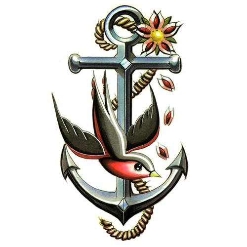 Temporary Tattoo, HB-169, Anchor 169, 6" x 8.25"