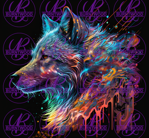 Rainbow Wolf  20/30oz Wrap 6165