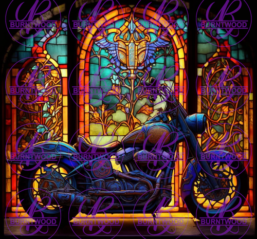 Stained Glass Motorcycle 20/30oz Wrap 6197