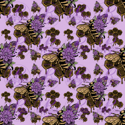 Purple Honey Bee Seamless 6342