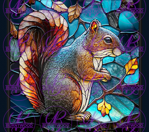 Stained Glass Squirrel 20/30oz Wrap 5514