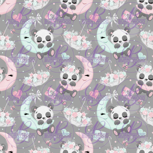 Pink and Blue Moon Pandas 6512