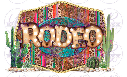 Rodeo Buckle Western Print 1419