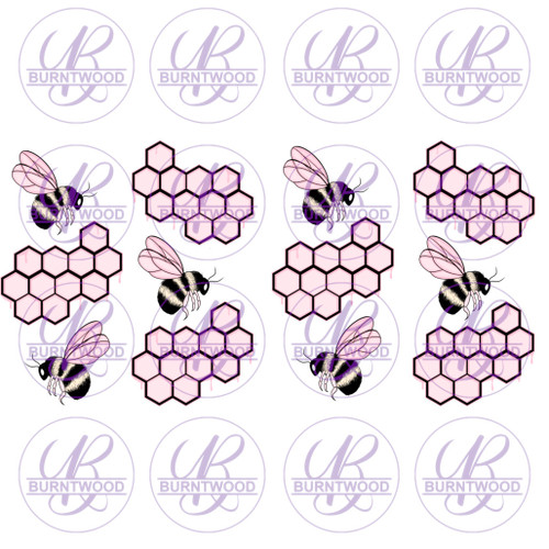 UV DTF 16oz Wrap - Pink Bees 6700