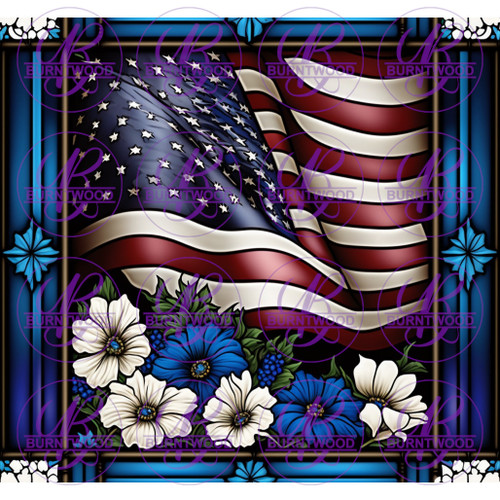 Floral America Flag 20/30oz Wrap 6992