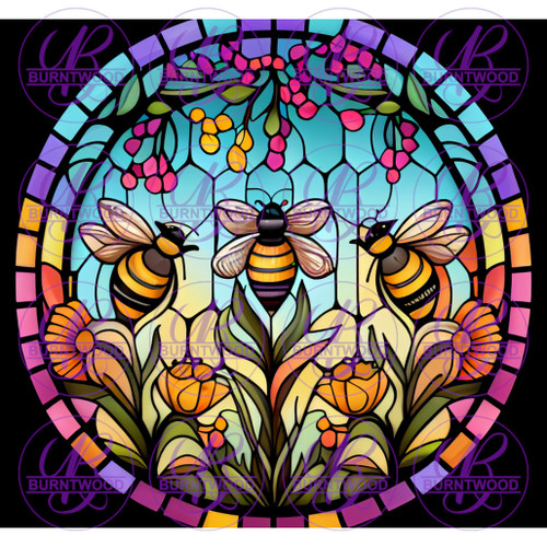 Stained Glass Bees  20/30oz Wrap 7001