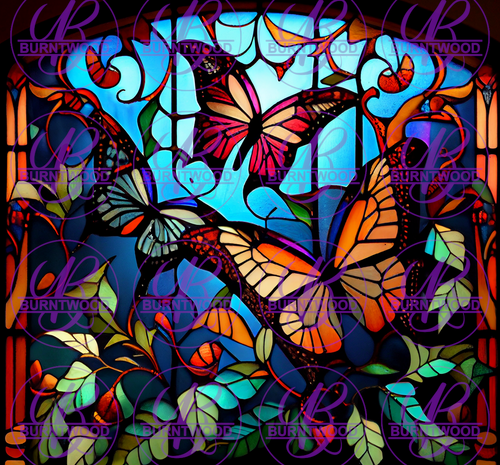 Stained Glass Butterflies  20/30oz Wrap 6292