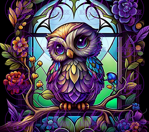 Stained Glass Owl 8077