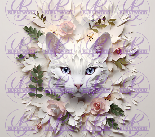 3D Floral Cat 7961