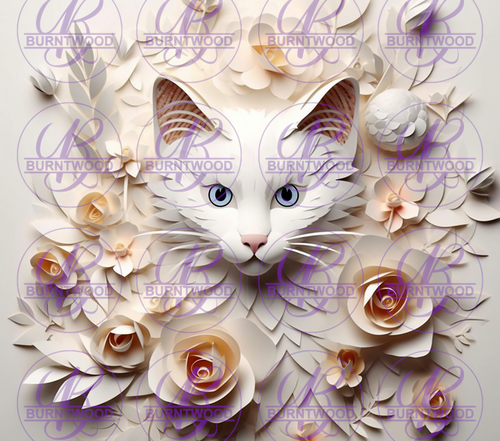3D Floral Cat 7958