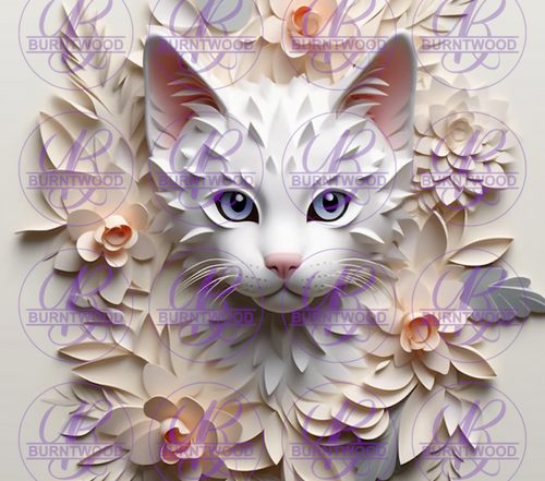 3D Floral Cat 7957