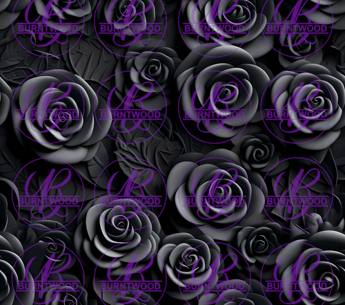 3D Black Roses 7881