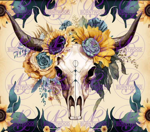 Floral Cow Skull 7671