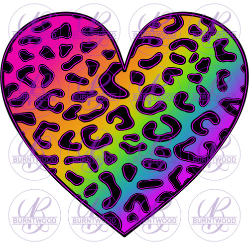 Leopard Rainbow Heart 4467