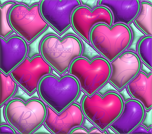 Pink and Purple Hearts 8255