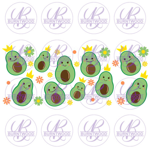 UV DTF 16oz Wrap - Cute Avocados 8651
