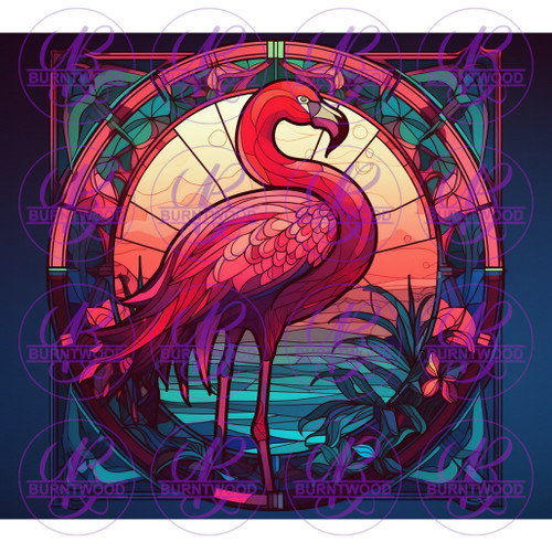 Stained Glass Flamingo 8523