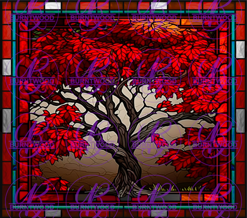 Stained Glass Maple Tree 5442