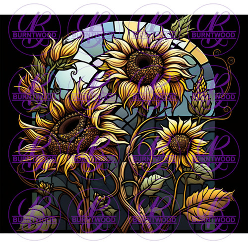 Stained Glass Sunflowers 8593