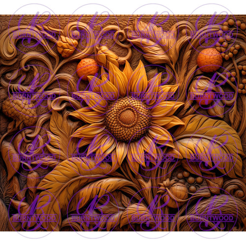 Wood Sunflower Carving 8591