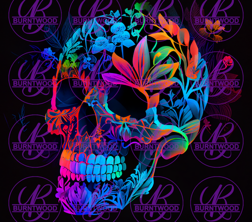 Neon Floral Skull 7681