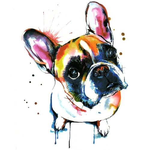 Watercolor Frenchie 133, 6" x 8.25"