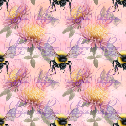 Digital - Floral Bees Seamless 8112