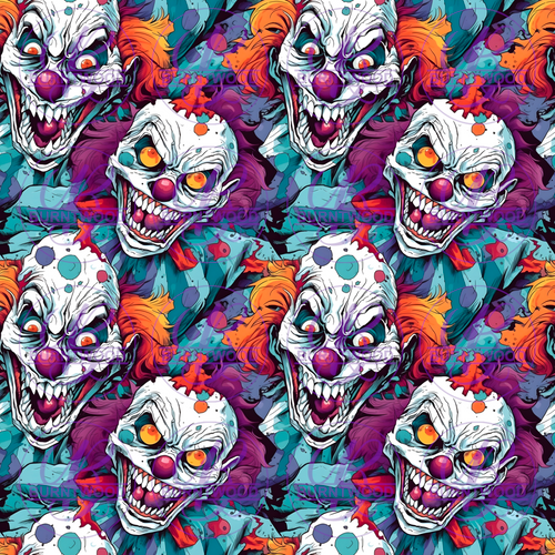 Digital - Creepy Clowns Seamless 8137
