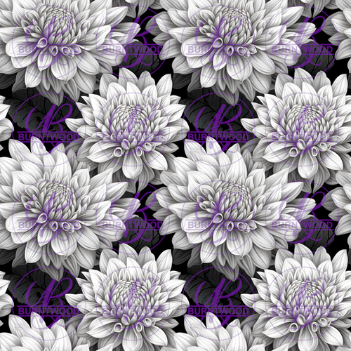 Digital - Monochrome Floral Seamless 8151