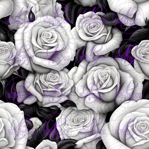 Digital - Monochrome Floral Seamless 8156