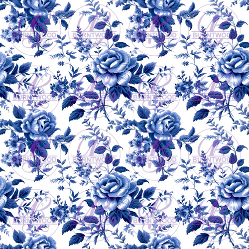 Digital - Blue Floral Seamless 8683