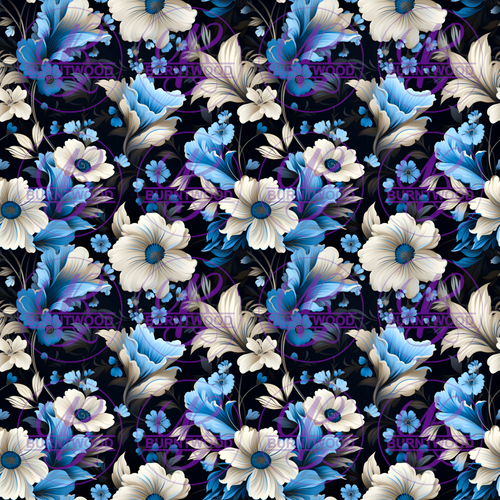 Digital - Blue Floral Seamless 9470