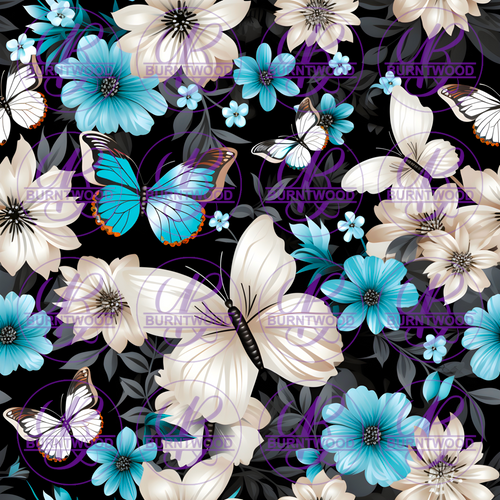Digital - Floral Butterflies Seamless 9472