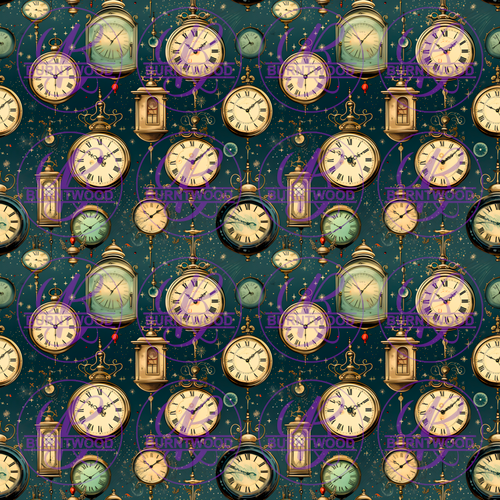 Digital - Vintage Clocks Seamless 9757