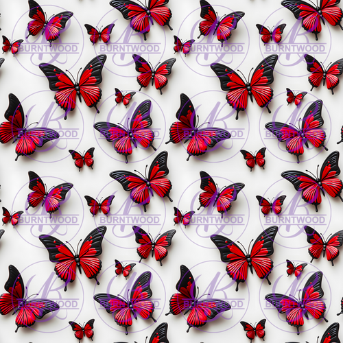 Digital - Red Butterflies Seamless 9776