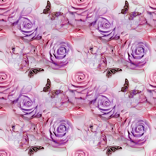 Digital - Floral Butterflies Seamless 9779