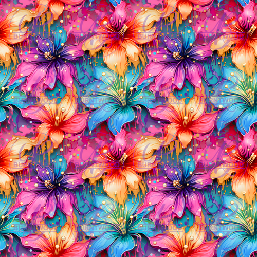 Digital - Drippy Floral Seamless 9782