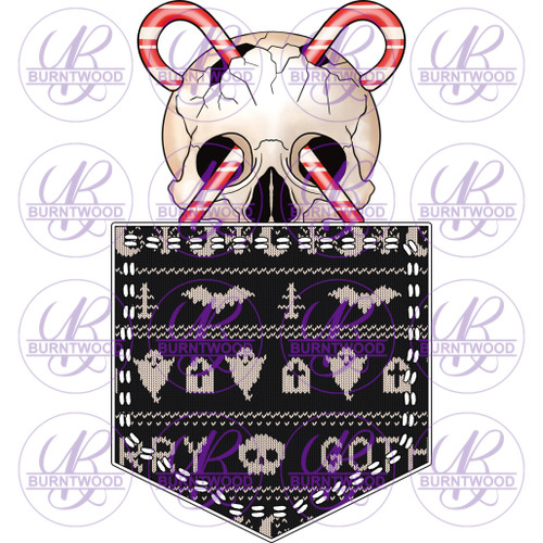 Candy Cane Skull 2279