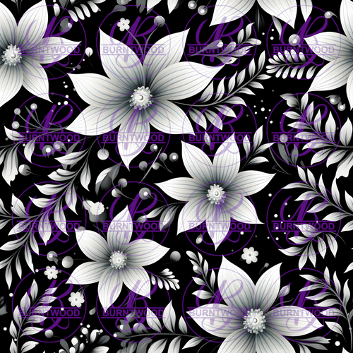 Black and White Floral 9718