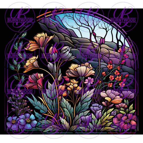 Floral Stained Glass 8368