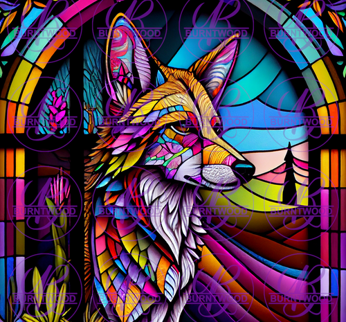 Stained Glass Coyote 6310