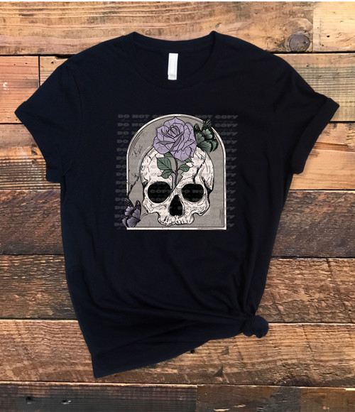 DTF - Purple Rose Skull 0264