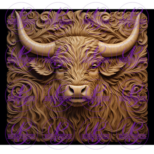 Carved Highland Cow 8412