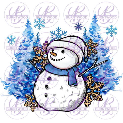 Snowman With Blue Trees 6063