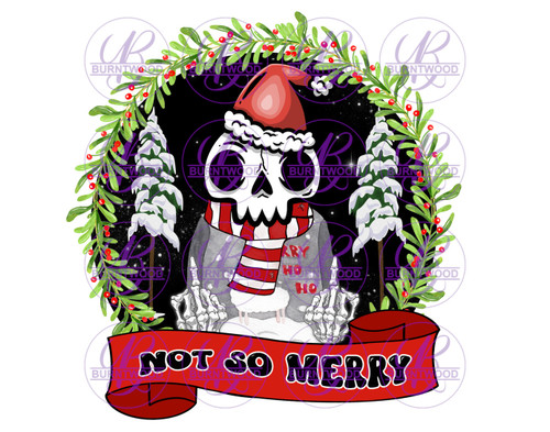Not So Merry Middle Finger Christmas Skull 1992