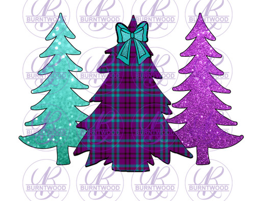 Purple and Green Plaid Trees 1956